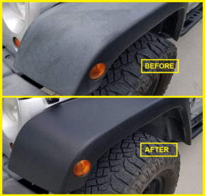 restore black trim on car